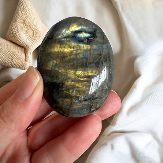 Labradorite palms super flashy intuitively chosen