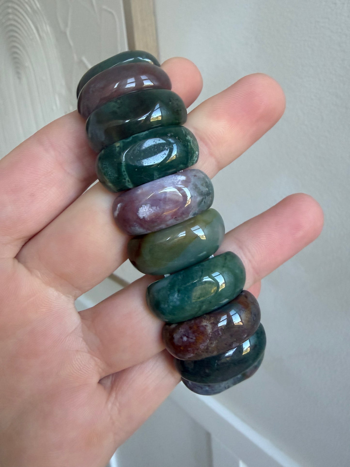 Ocean jasper chunky bangle bracelet