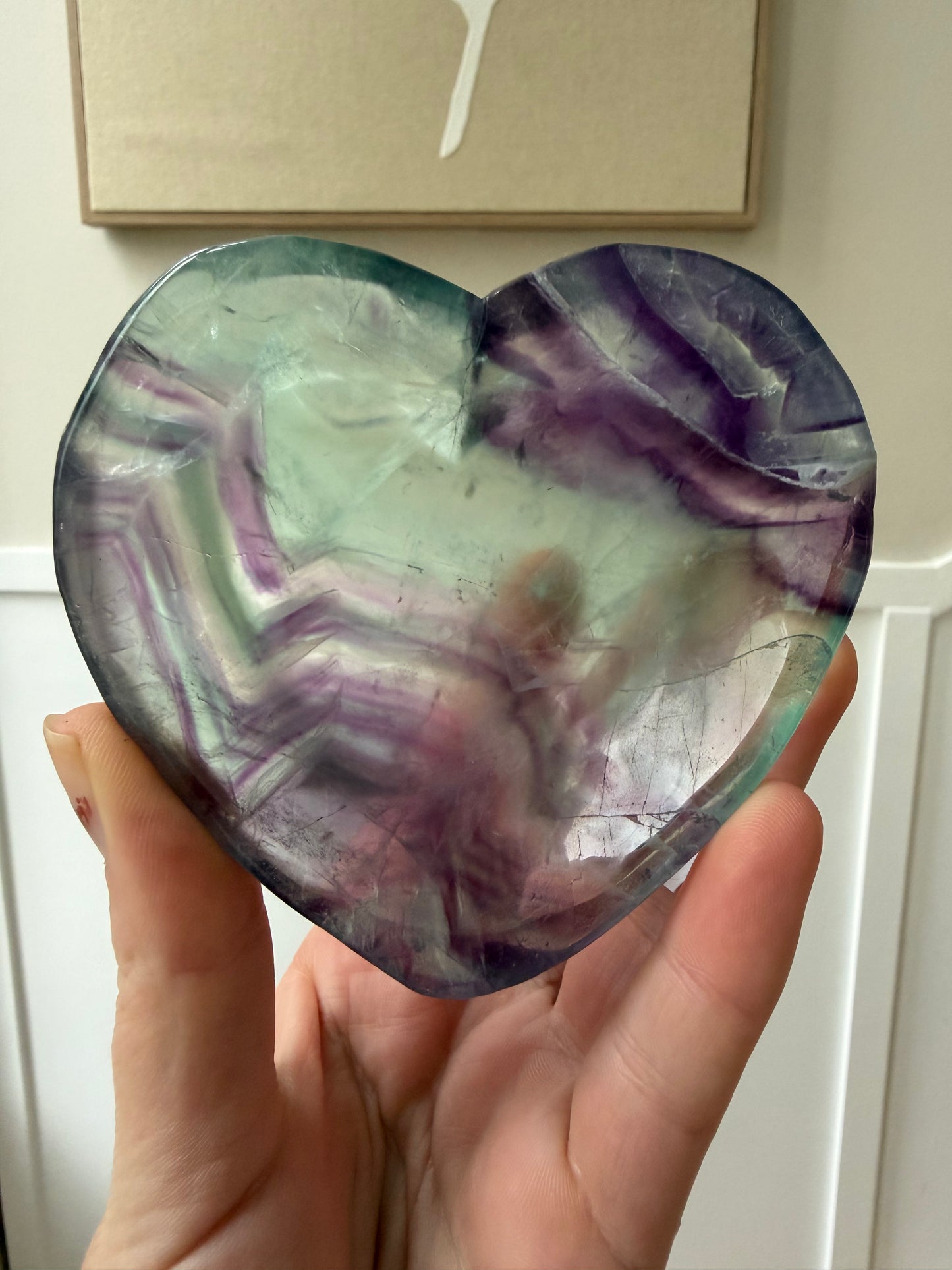 Rainbow fluorite bowl (heart)