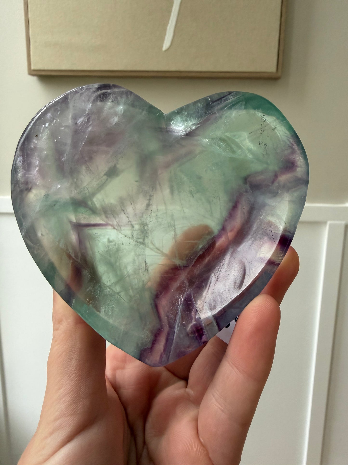 Rainbow fluorite bowl (heart)