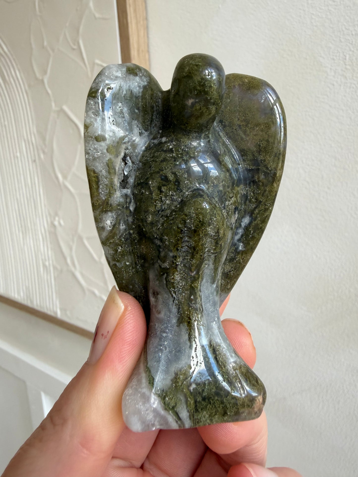 Moss agate angel