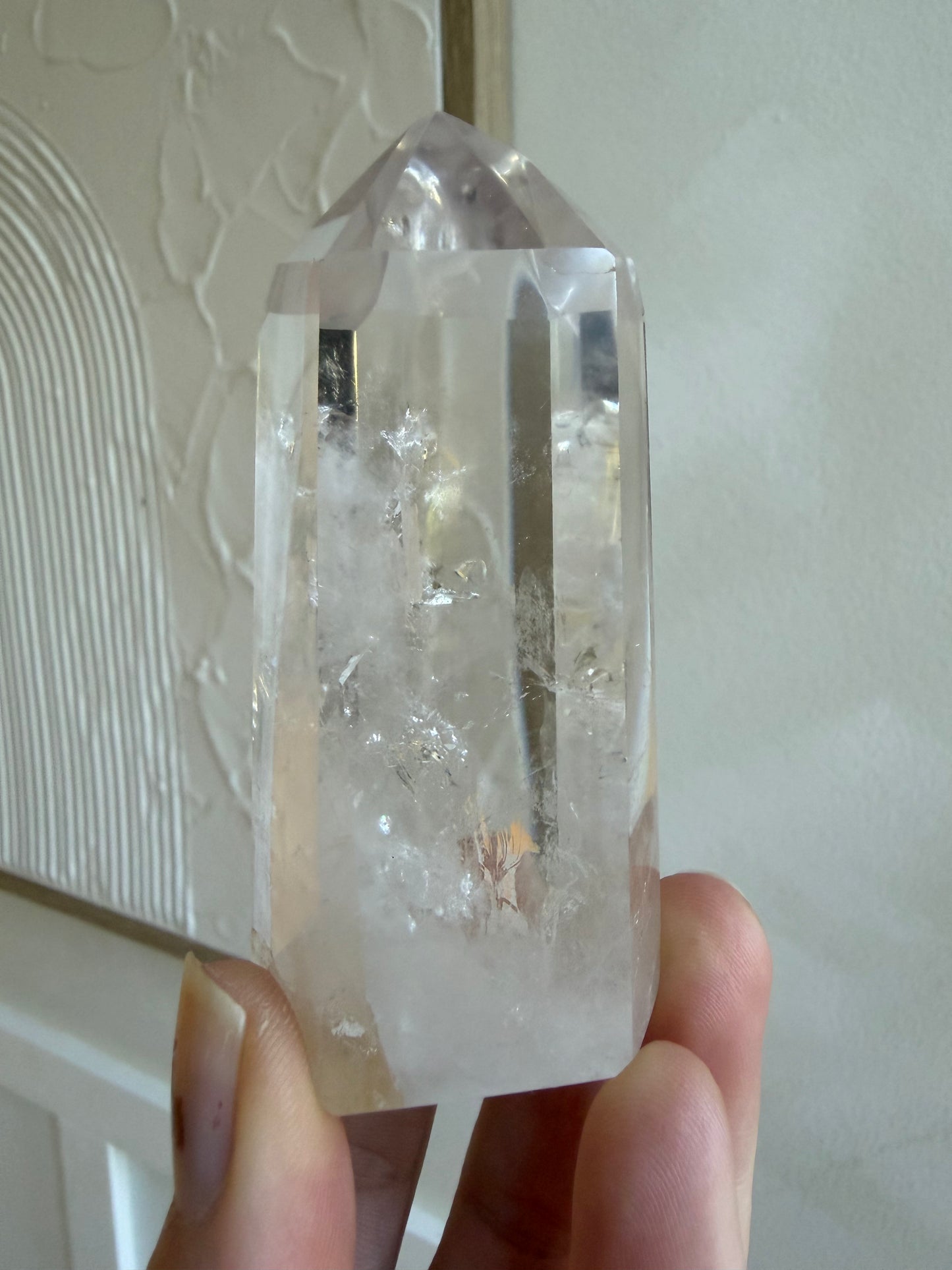 Madagascan clear quartz point very clear