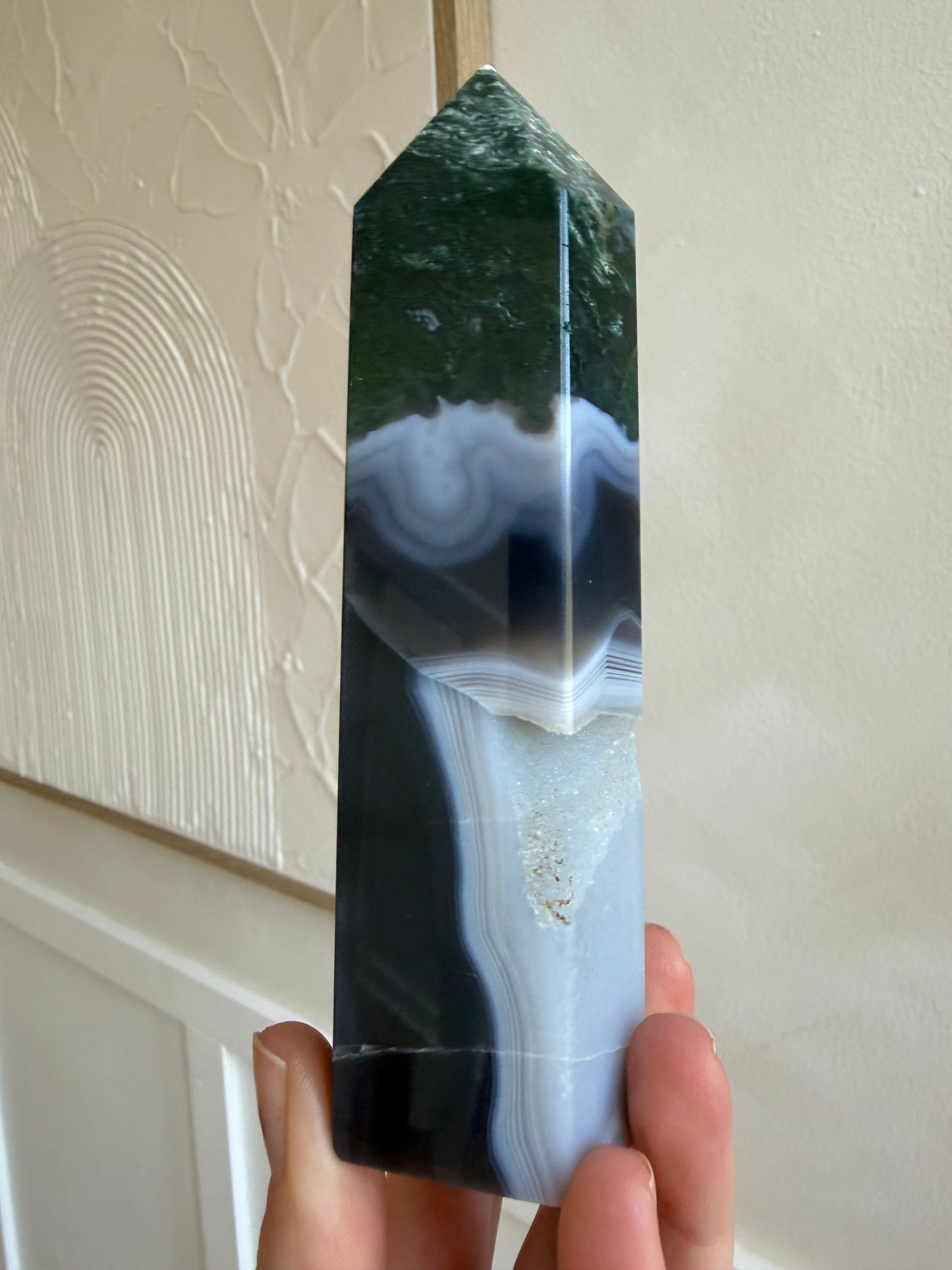 Moss agate tower