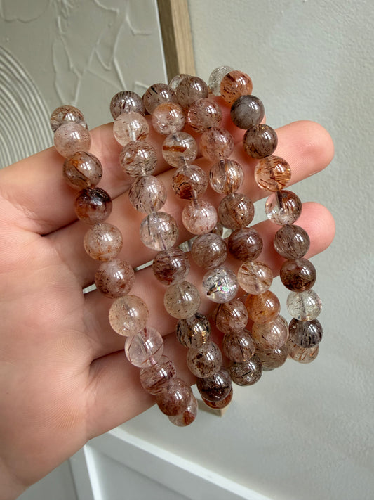 Rutile in quartz 8mm bracelet