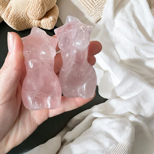 Rose Quartz female goddess statue intuitively chosen