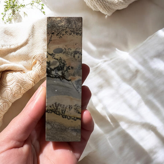 Picture jasper block tower 10cm (E)