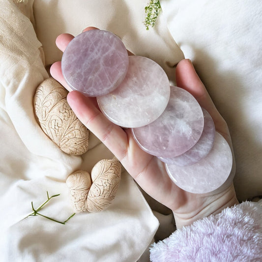 Rose quartz flat palms intuitively chosen