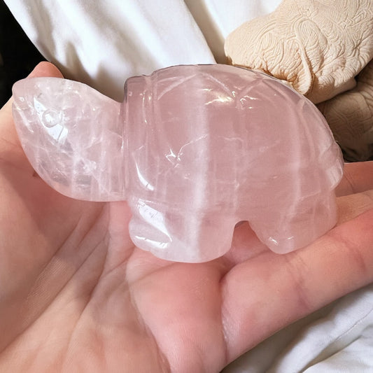 Rose quartz turtle A grade large