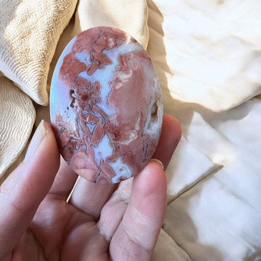 Pink agate cotton candy palm