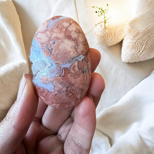 Pink agate cotton candy palm