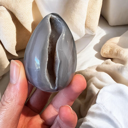 Drusy agate egg