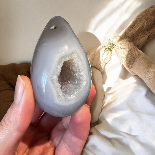 Drusy agate egg